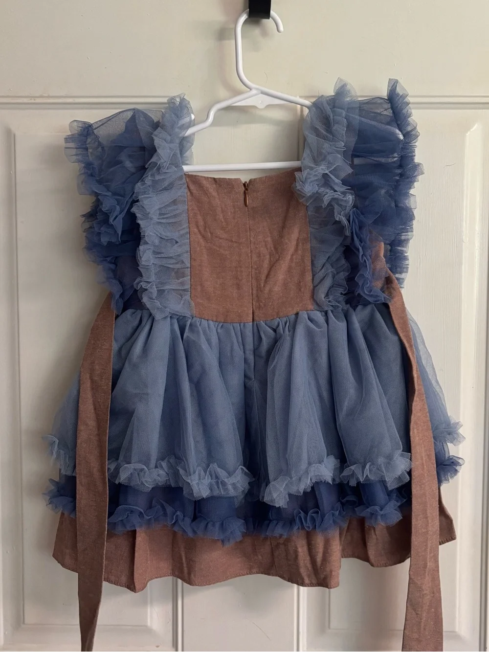 NWT size 5  Evie's Closet Tiny Acorn brown-Dusty Rose/blue tulle tunic set. RT78